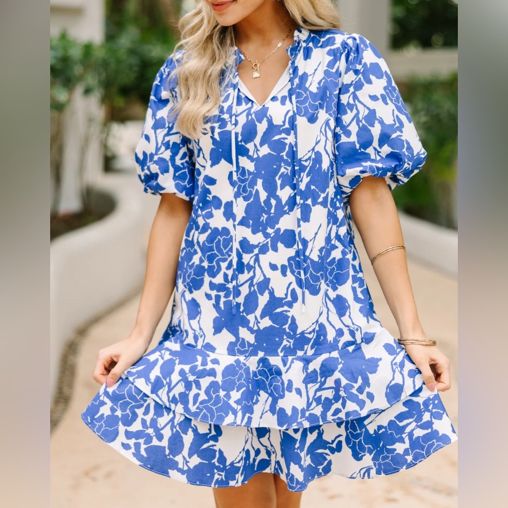 Blue floral dress